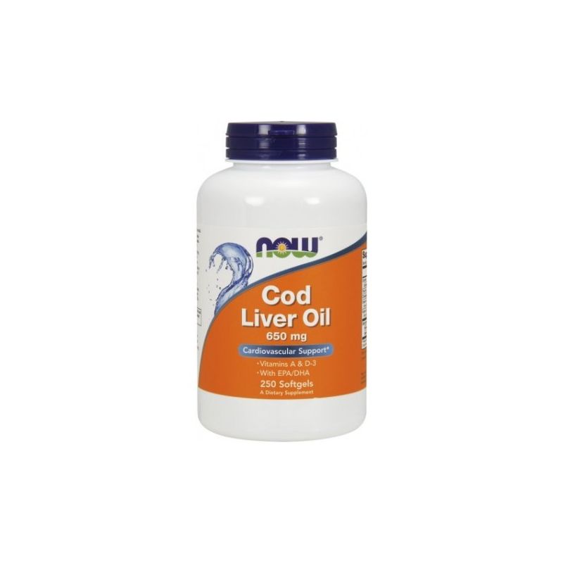 Cod Liver Oil - Tran 650 mg (250 kaps.) Now Foods