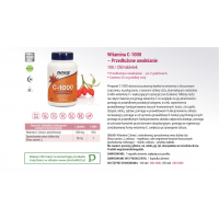Witamina C 1000 mg o przedłużonym uwalnianiu (100 tabl.) NOW Foods