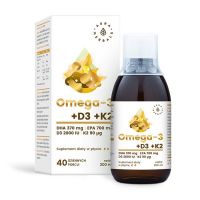Omega 3 (DHA i EPA) z Witaminą D3 i Witaminą K2 MK7 (200 ml) Aura Herbals
