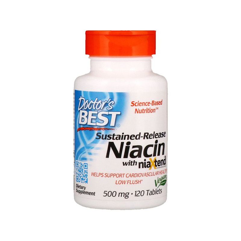 Niacin with NiaXtend SR - Niacyna /kwas nikotynowy/ 500 mg o przedłużonym uwalnianiu (120 tabl.) Doctor's Best