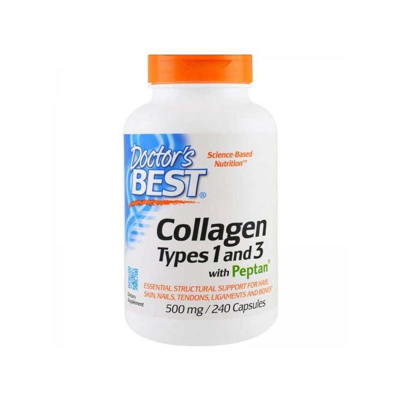 Collagen Types 1 and 3 - Kolagen Typ I i III 500 mg (240 kaps.) Doctor's Best