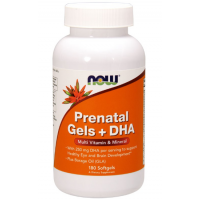 Prenatal Gels + DHA - Witaminy i Minerały Prenatalne + DHA (180 kaps.) NOW Foods