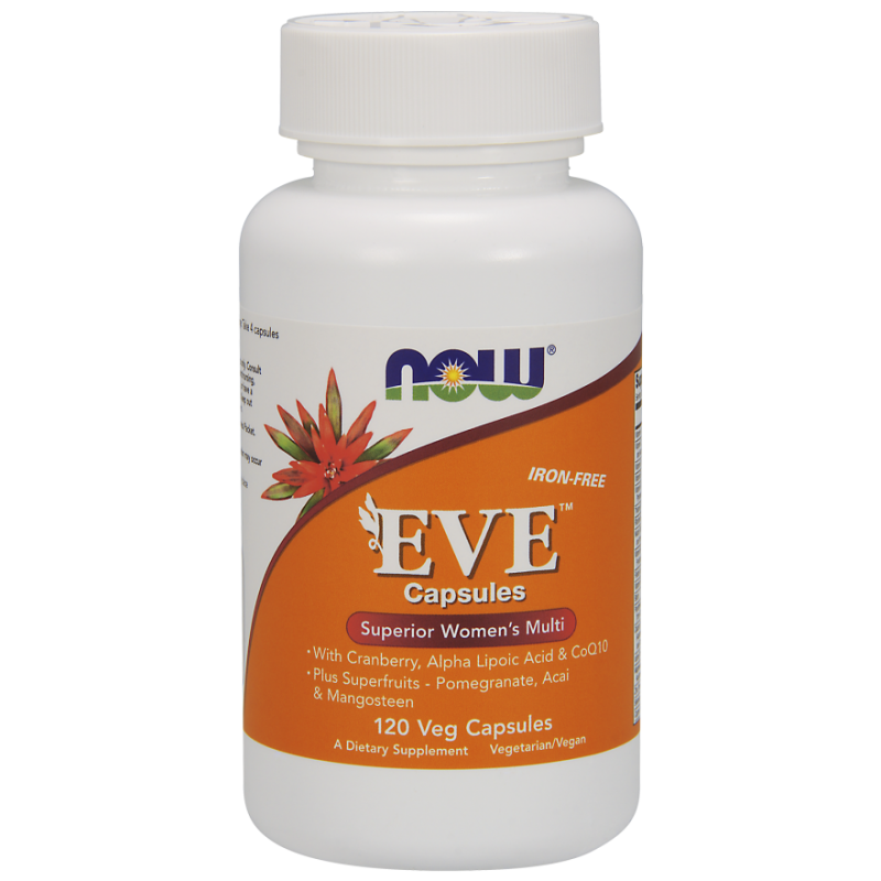 EVE Superior Womens Multi - Multiwitamina i Składniki Mineralne dla Kobiet EVE bez Żelaza (120 kaps.) NOW Foods