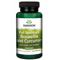 Full Spectrum Boswellia and Curcumin - Boswelia 300 mg + Kurkuma 300 mg (60 kaps.) Swanson
