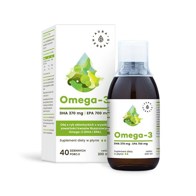 Omega 3 - DHA 370 mg + EPA 700 mg (200 ml) Aura Herbals