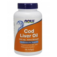 Cod Liver Oil - Tran 1000 mg (180 kaps.) NOW Foods