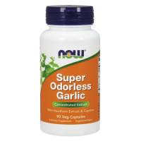 Super Odorless Garlic - Czosnek Bezzapachowy + Głóg + Pieprz Cayenne (90 kaps.) NOW Foods