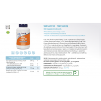 Cod Liver Oil - Tran 650 mg (250 kaps.) NOW Foods